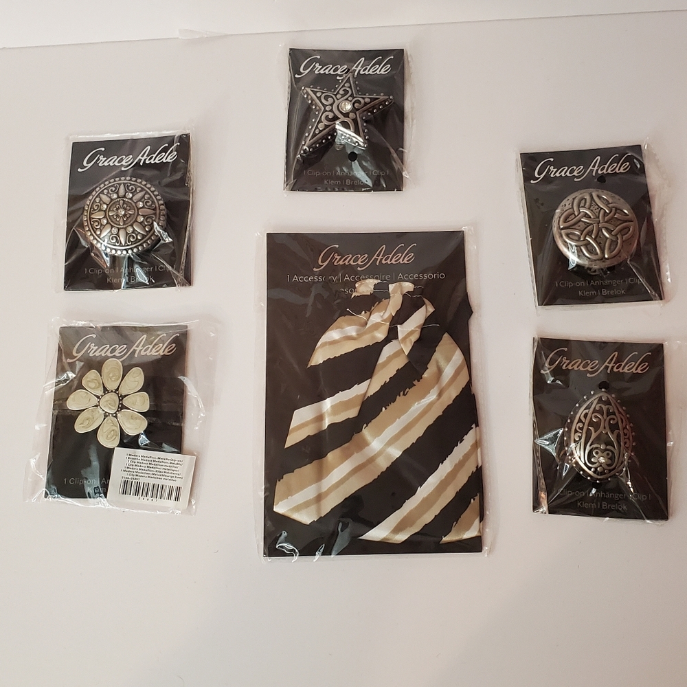Grace Adele Clip On & Purse Scarf Bundle Tendril Medora Echo Avalon Ench…